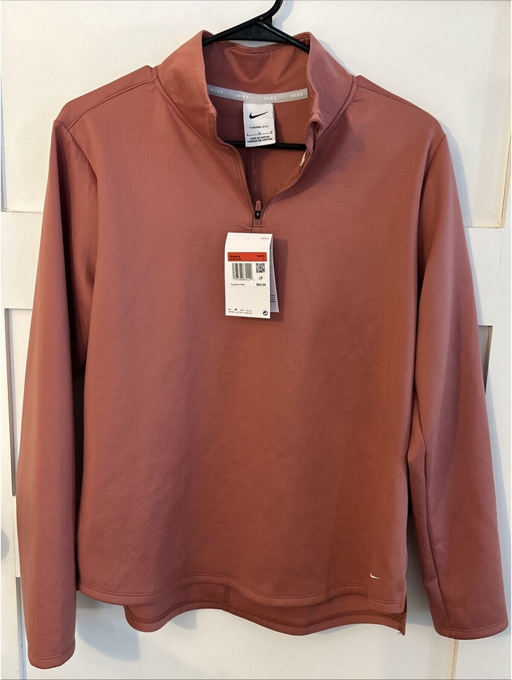 Nike Women's Therma FIT One Long-Sleeve 1/2 Zip Top Canyon Pink Size Large NWT